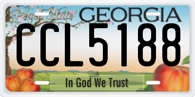 GA license plate CCL5188