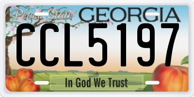 GA license plate CCL5197