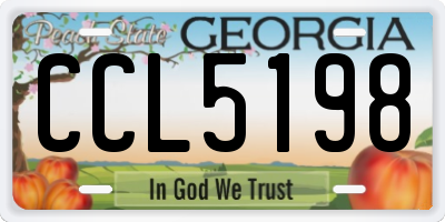 GA license plate CCL5198