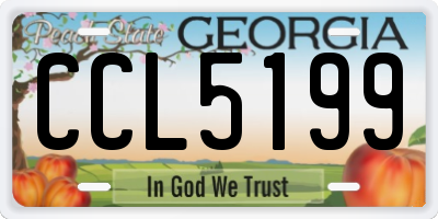 GA license plate CCL5199