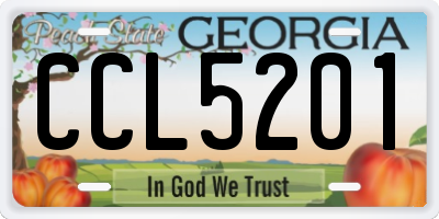 GA license plate CCL5201
