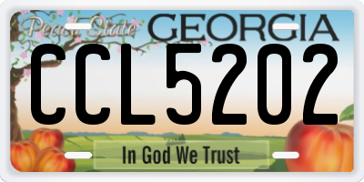 GA license plate CCL5202