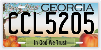GA license plate CCL5205