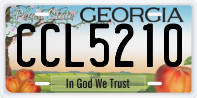 GA license plate CCL5210