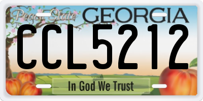 GA license plate CCL5212