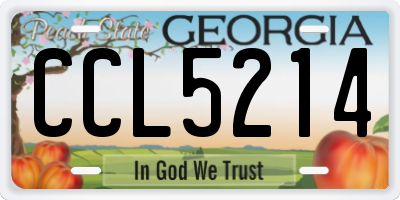 GA license plate CCL5214