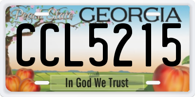 GA license plate CCL5215