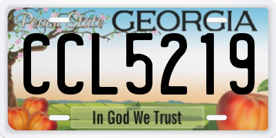 GA license plate CCL5219