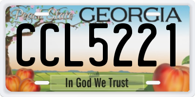 GA license plate CCL5221