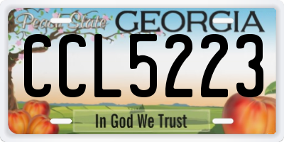 GA license plate CCL5223
