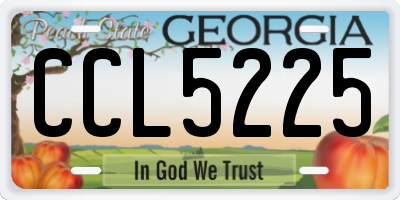GA license plate CCL5225