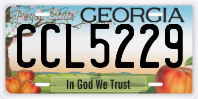 GA license plate CCL5229