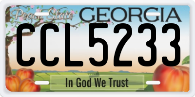 GA license plate CCL5233