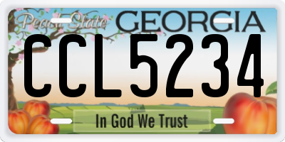 GA license plate CCL5234