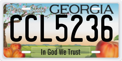 GA license plate CCL5236