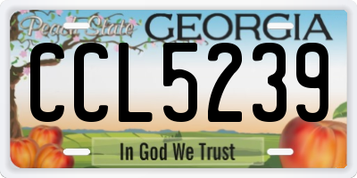 GA license plate CCL5239