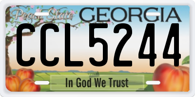 GA license plate CCL5244