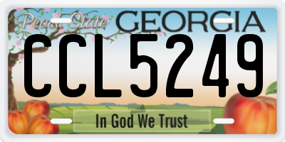 GA license plate CCL5249