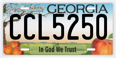 GA license plate CCL5250