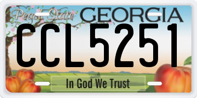 GA license plate CCL5251