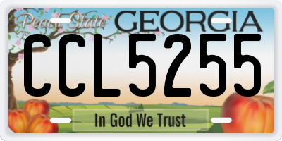 GA license plate CCL5255