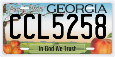 GA license plate CCL5258
