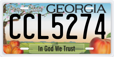 GA license plate CCL5274