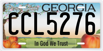 GA license plate CCL5276