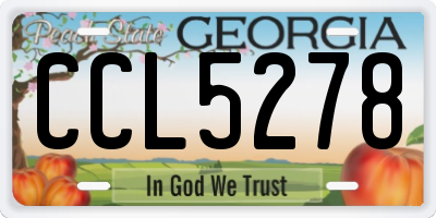 GA license plate CCL5278