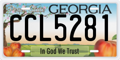 GA license plate CCL5281