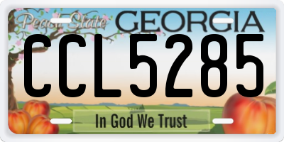 GA license plate CCL5285