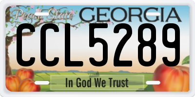 GA license plate CCL5289