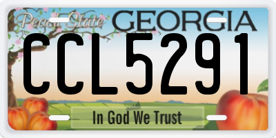 GA license plate CCL5291