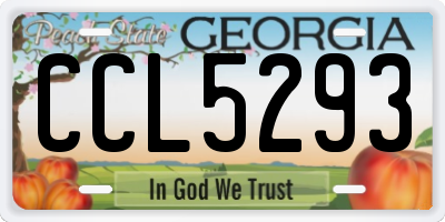 GA license plate CCL5293