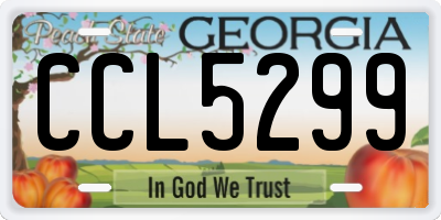 GA license plate CCL5299