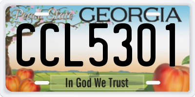 GA license plate CCL5301