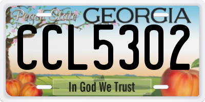 GA license plate CCL5302