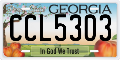 GA license plate CCL5303