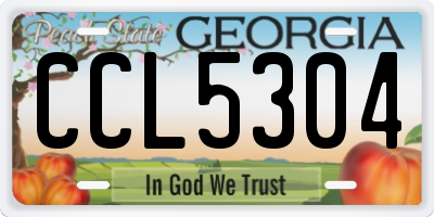 GA license plate CCL5304
