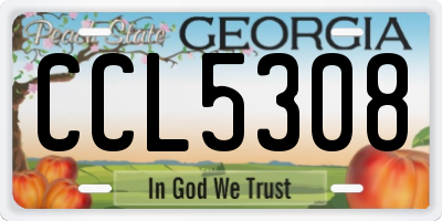 GA license plate CCL5308