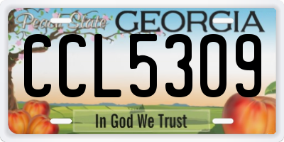 GA license plate CCL5309