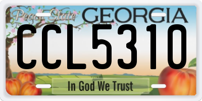 GA license plate CCL5310