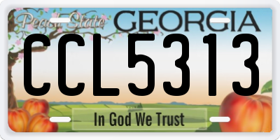 GA license plate CCL5313