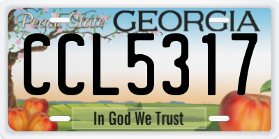 GA license plate CCL5317