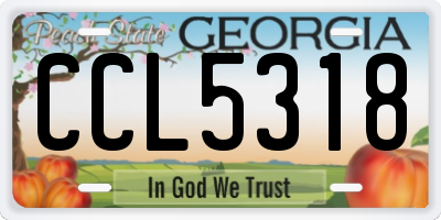 GA license plate CCL5318
