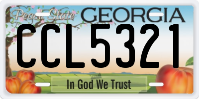 GA license plate CCL5321