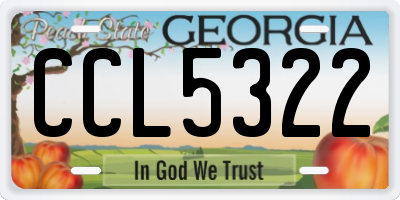 GA license plate CCL5322