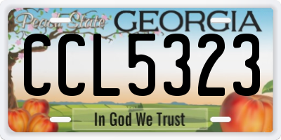 GA license plate CCL5323