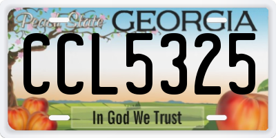 GA license plate CCL5325