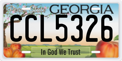 GA license plate CCL5326